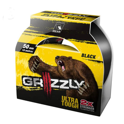 BEAR GRIZZLY Ultra Tough Gaffer Tape Black 50mm x 18m - South East Clearance Centre