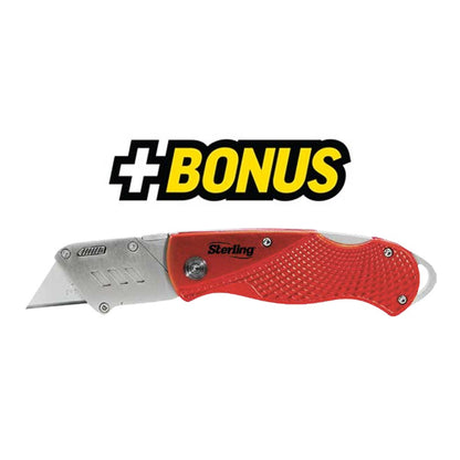 Alpha GCDSS12510-100FK1 Slab Cutting Disc 125mm x 1.0mm Silver Series, 100 Pack of Grinder Discs + Bonus Folding Knife