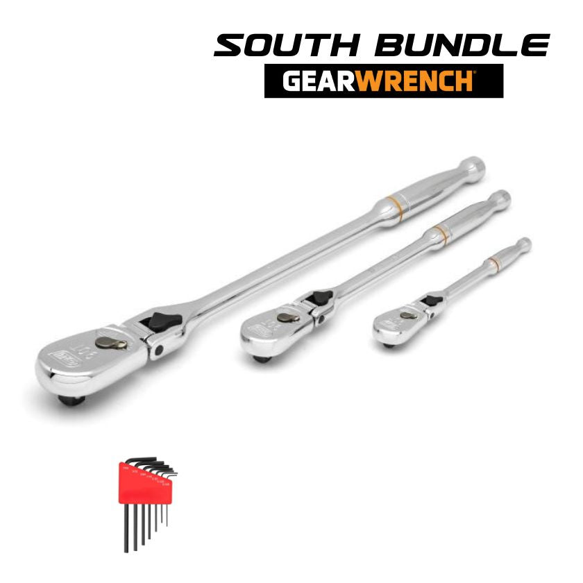 GEARWRENCH 81276TSTH 3pce 90T Locking Flex Handle Ratchet Set with STH Allen Key - South East Clearance Centre