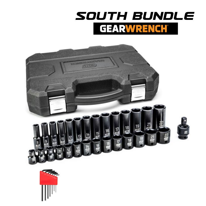 GEARWRENCH 84925NSTH 29pce 3/8" Drive 6 Point Standard & Deep Impact Metric Socket Set with allen key - South East Clearance Centre