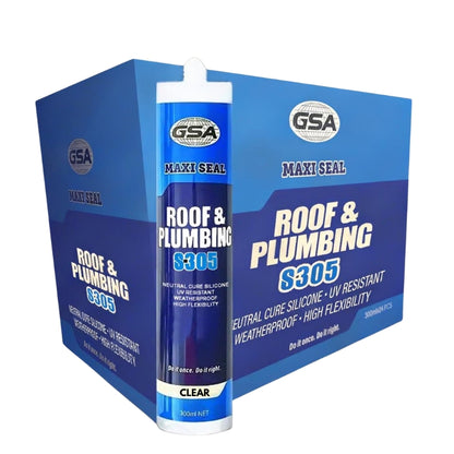 GSA S305 Roof & Plumbing Silicone 300ml - CLEAR - South East Clearance Centre
