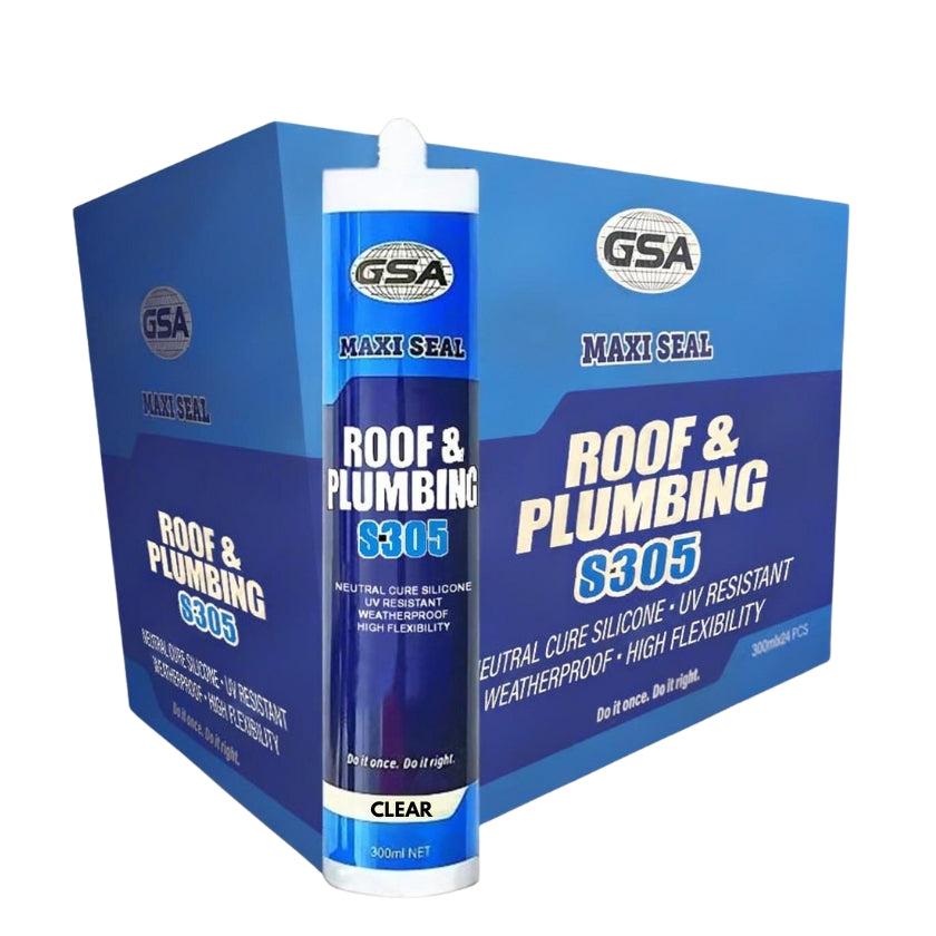 GSA S305 Roof & Plumbing Silicone 300ml - CLEAR - South East Clearance Centre