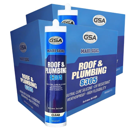 GSA S305 Roof & Plumbing Silicone 300ml - CLEAR - South East Clearance Centre