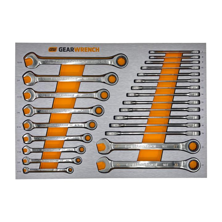 GEARWRENCH 24 Pc. 90T Ratcheting Wrench Set in EVA Tray (Metric/SAE) [83990N] - South East Clearance Centre