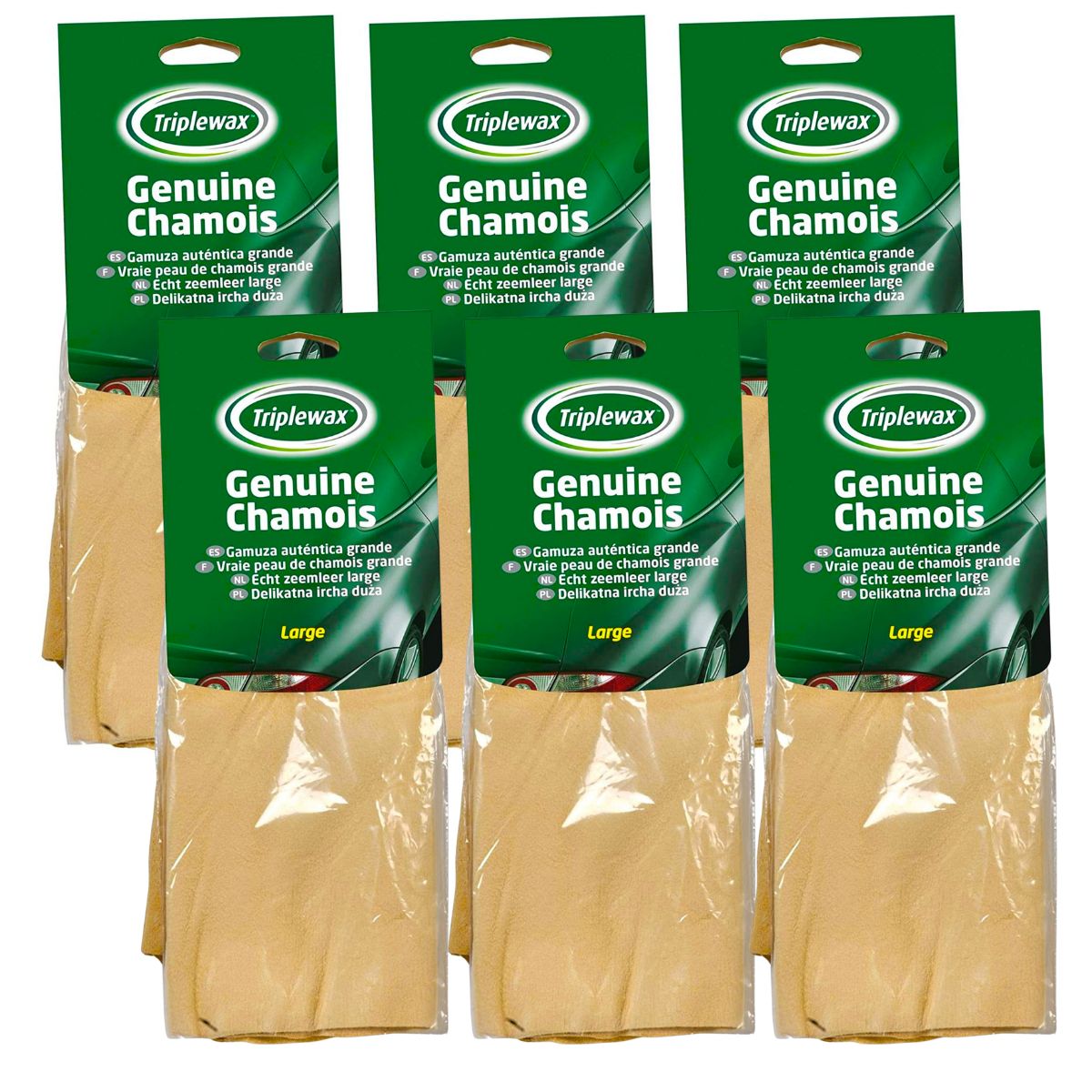 Genuine Leather Chamois Large, Pack of 6 - South East Clearance Centre