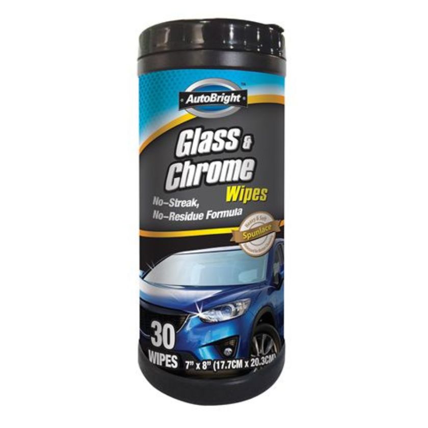 AutoBright Glass & Chrome Wipes – 30 Pack - South East Clearance Centre