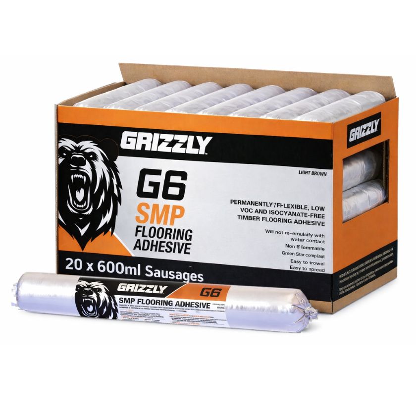 Grizzly G6 SMP Flooring Adhesive Sausage 600ml - Light Brown (Timber Floor Adhesive) - Box of 20 - South East Clearance Centre