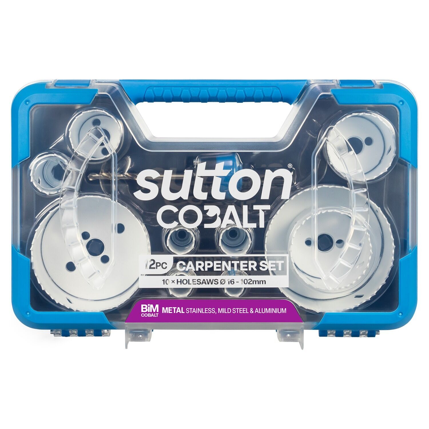 Sutton Tools H125SC12A Holesaw Set - Bi-Metal Cobalt - Carpenter Set - 12 Piece - 16-102mm