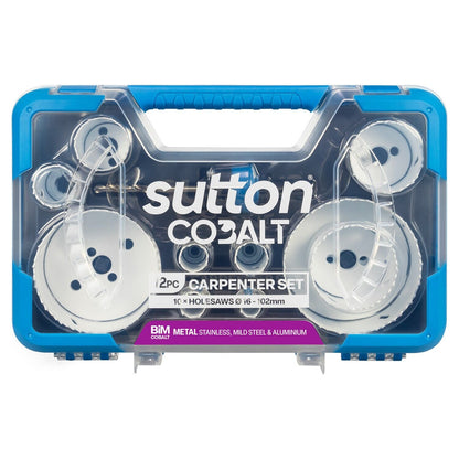 Sutton Tools H125SC12A Holesaw Set - Bi-Metal Cobalt - Carpenter Set - 12 Piece - 16-102mm