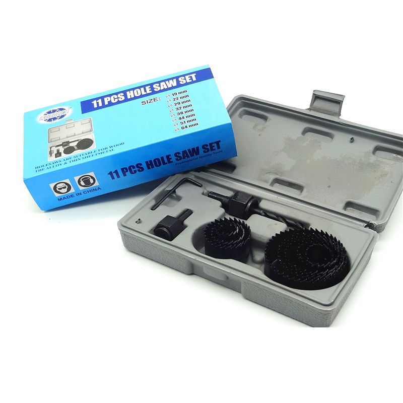 11-Piece Holesaw Set – 19mm to 64mm (Wood & Thin Sheet Metal)