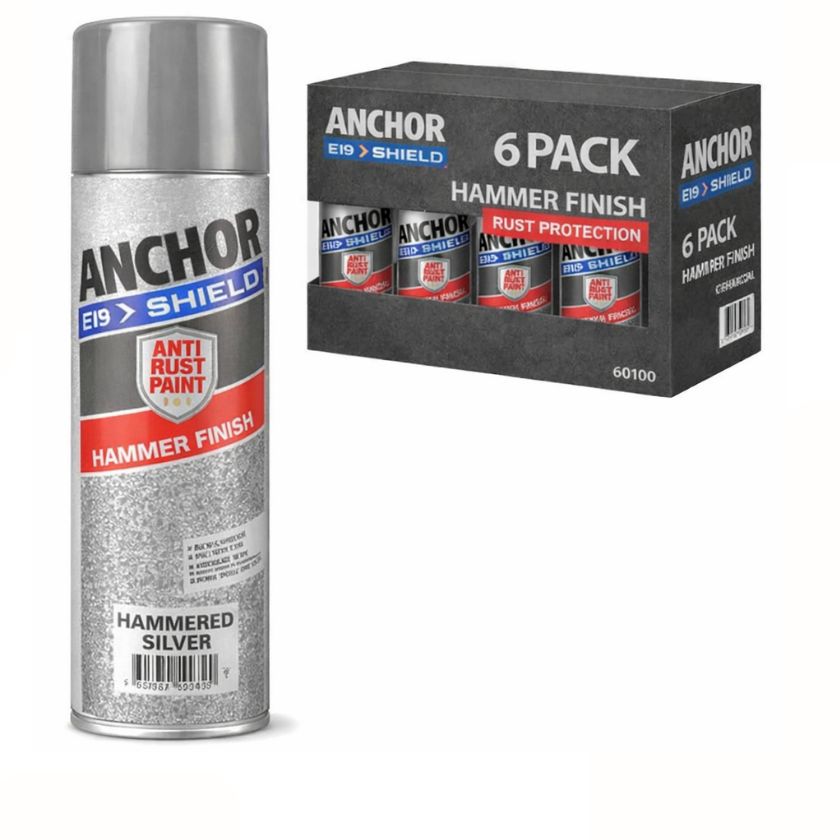 ANCHOR HAMMER FINISH Spray Paint - SILVER - South East Clearance Centre