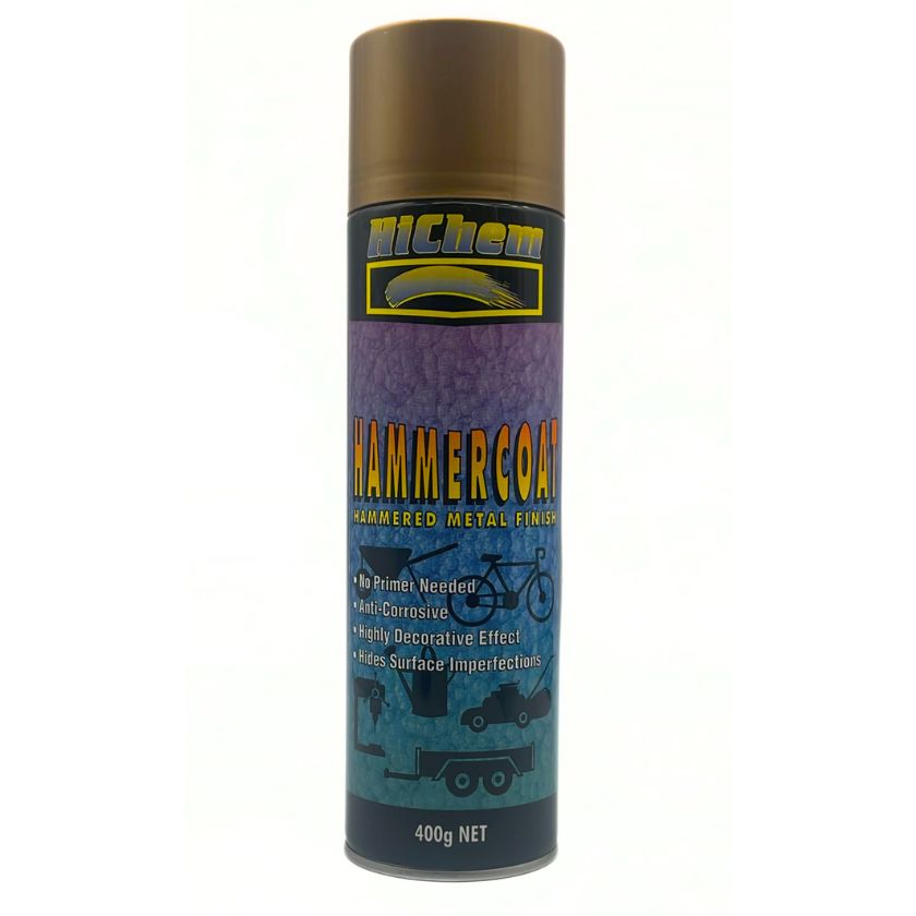 Hammercoat Hammered Gold Spray Paint400g HiChem Decorative Effect Tough - South East Clearance Centre