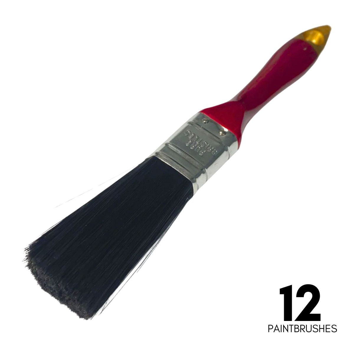 (12 Pack) - 25.4mm (1") Natural Bristle Flat Paint Brush - South East Clearance Centre