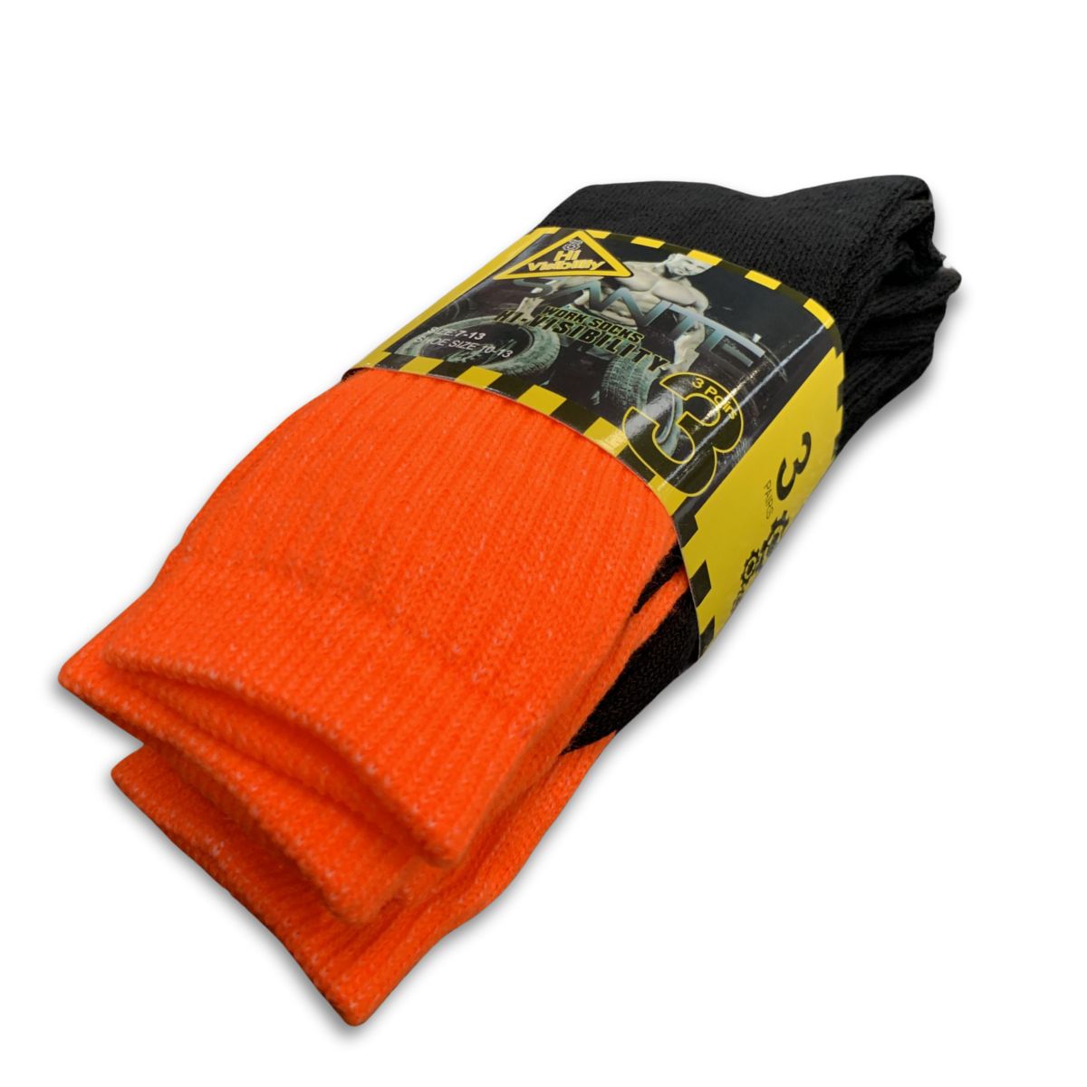 Hi Vis Work Socks (3 Pairs) - South East Clearance Centre