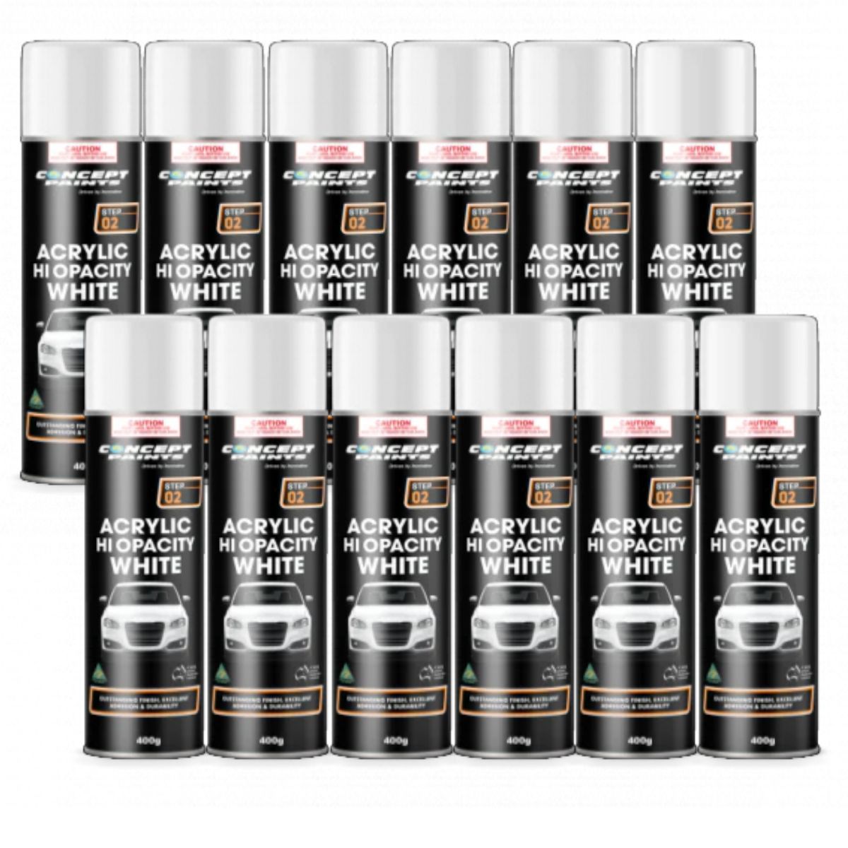 Concept Paints ACRYLIC HI OPACITY WHITE AEROSOL (12 Cans) - South East Clearance Centre