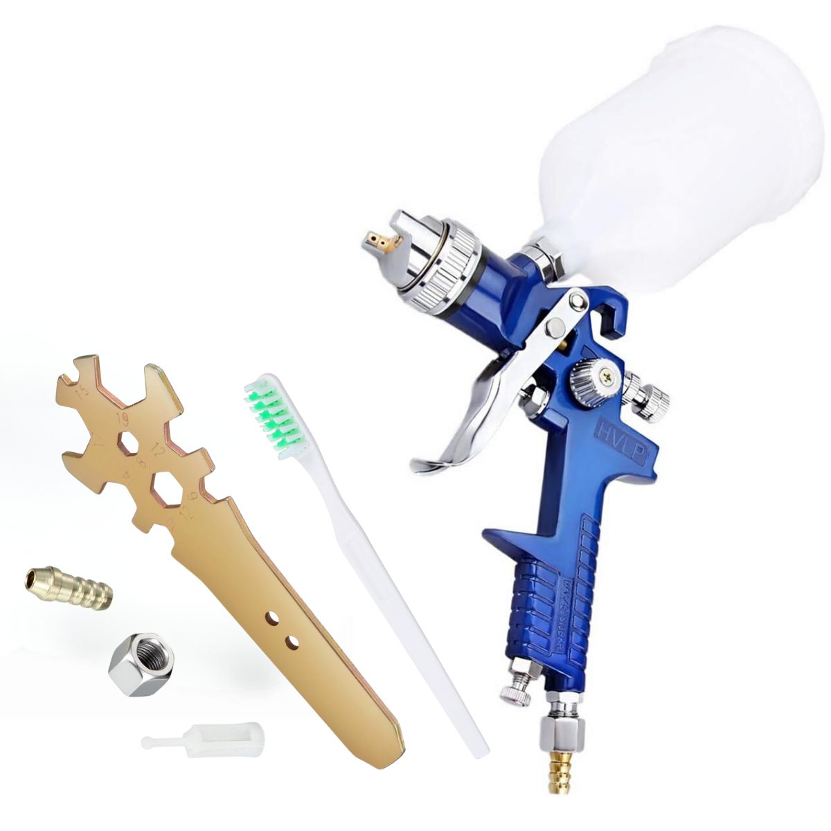 H-827 HVLP Gravity Feed Spray Paint Gun 1.7MM Nozzle Auto Body 600cc Plastic Cup - South East Clearance Centre