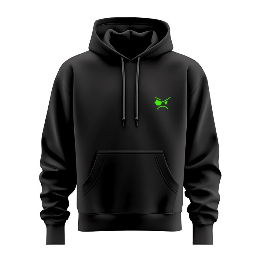 Salty Bast*rd Crew Hoodie – Black with Neon Green Logo - South East Clearance Centre