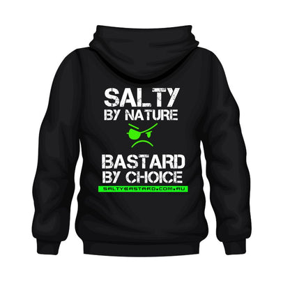 Salty Bast*rd OG Hoodie – Black with Neon Green Logo - South East Clearance Centre