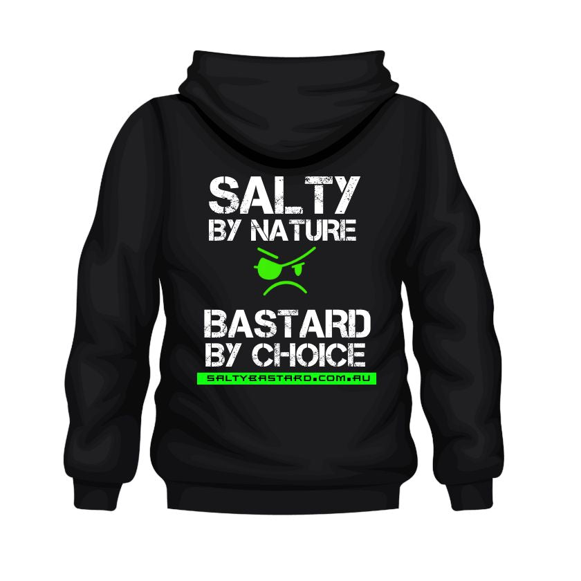 Salty Bast*rd OG Hoodie – Black with Neon Green Logo - South East Clearance Centre