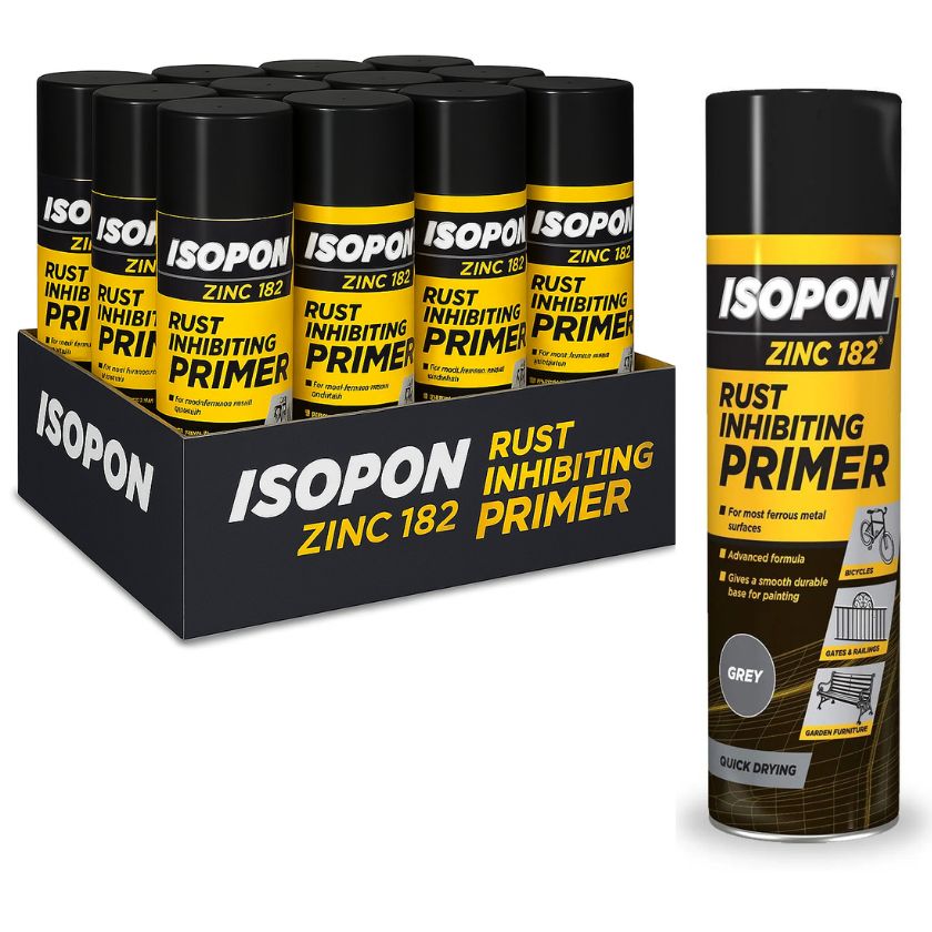 Isopon Zinc Rust Inhibiting Primer Spray 450ml - Z182/AL (Box of 12)