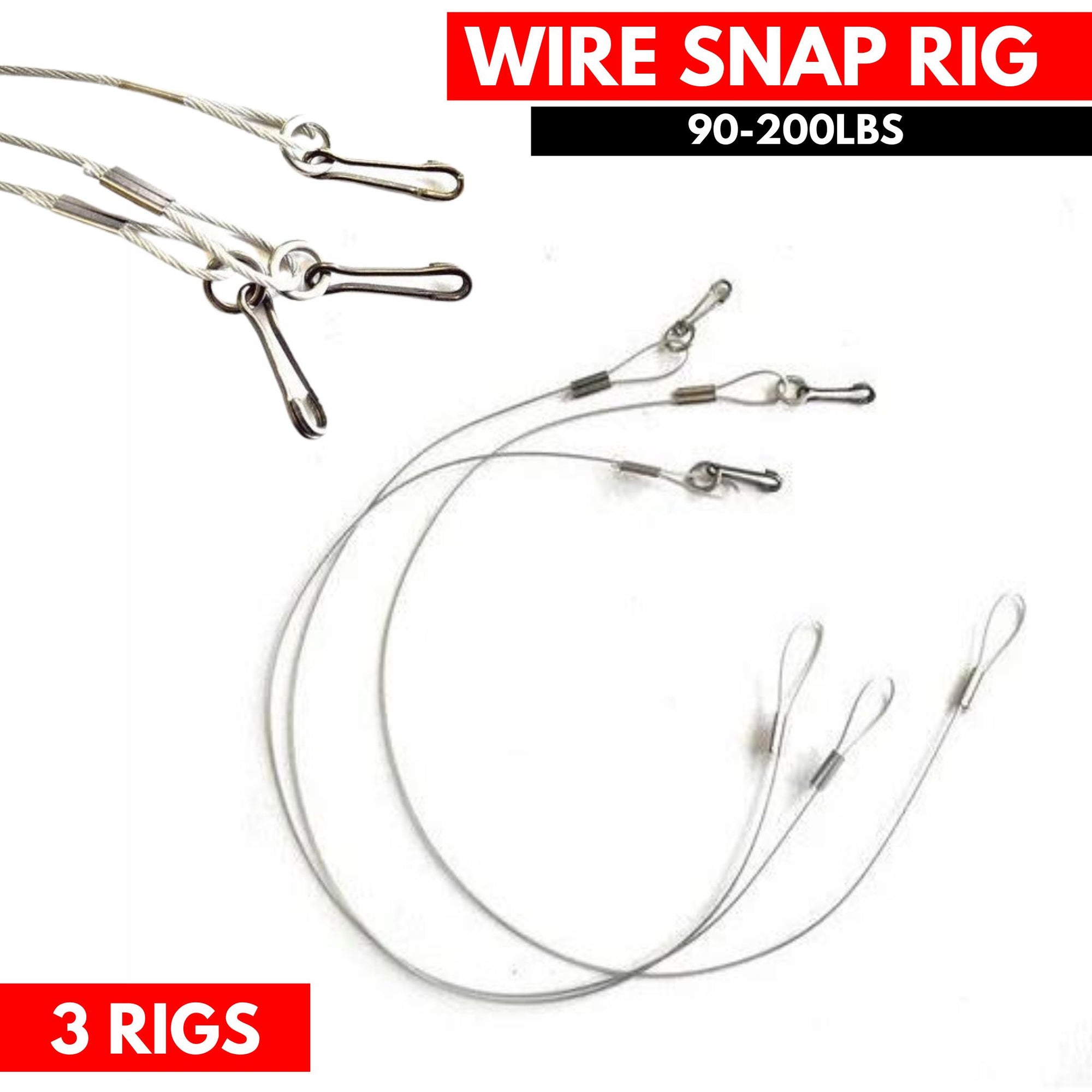 Kamikaze Tackle  Wire Snap Rig (3 per Pack) - South East Clearance Centre