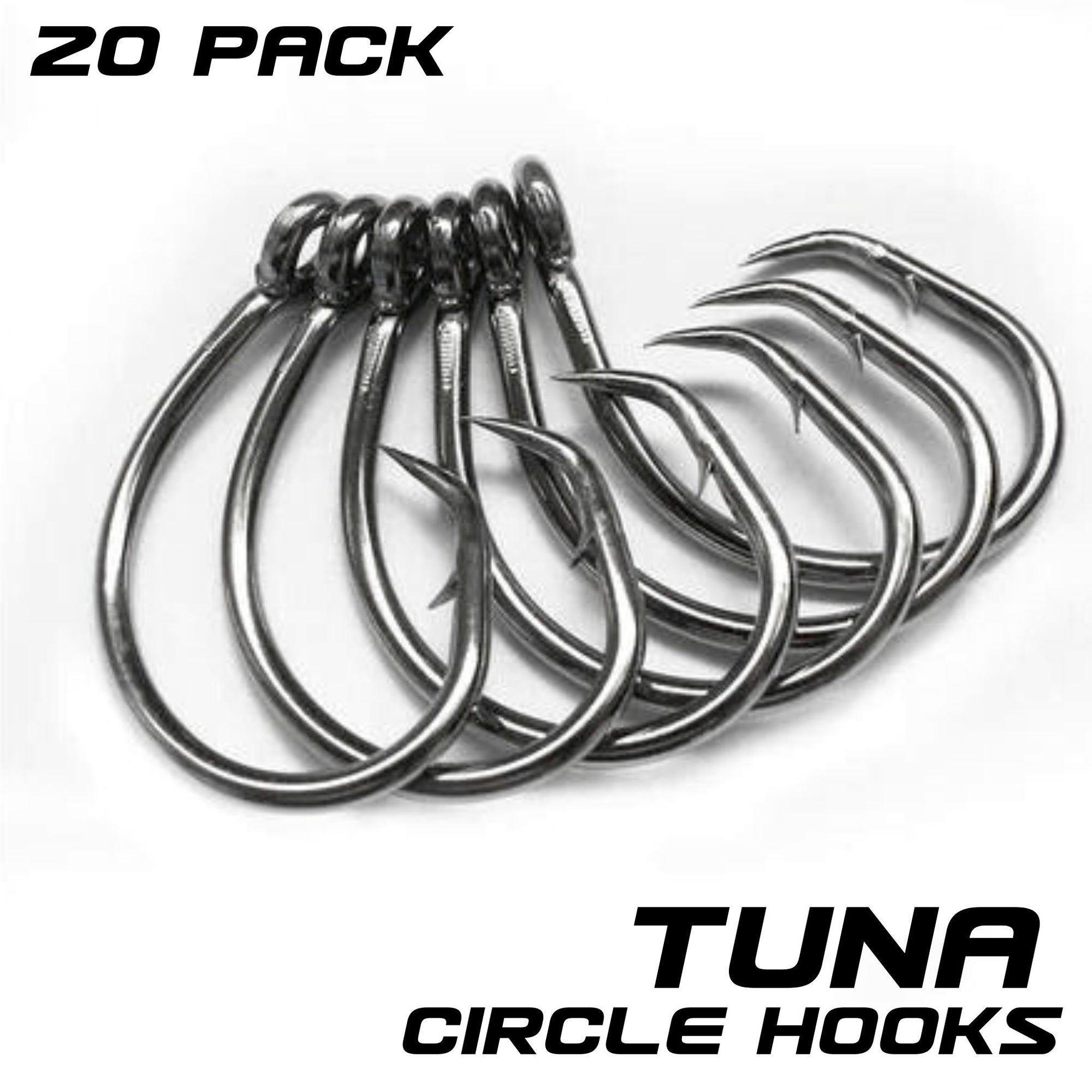 20 X Chemically Sharpened Tuna Circle Hooks Sizes 11/0, 13/0, 15/0, 18/0 Fishing Tackle - South East Clearance Centre