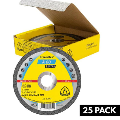 Klingspor Kronenflex A 60 Extra 125mm cutting disc - 25 Pack - South East Clearance Centre