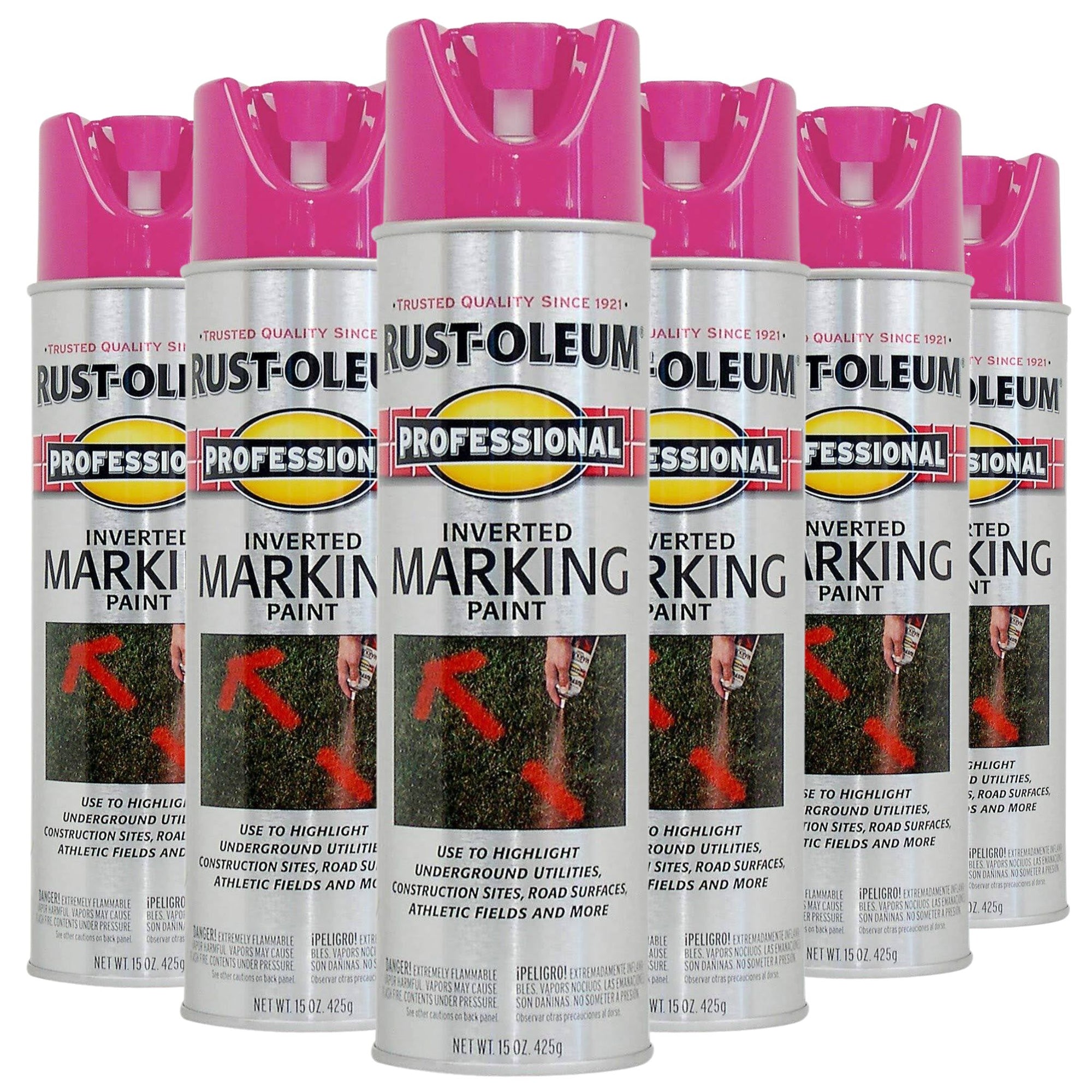 Rust-Oleum Professional PINK Inverted Marking Spray (6 Cans) - South East Clearance Centre