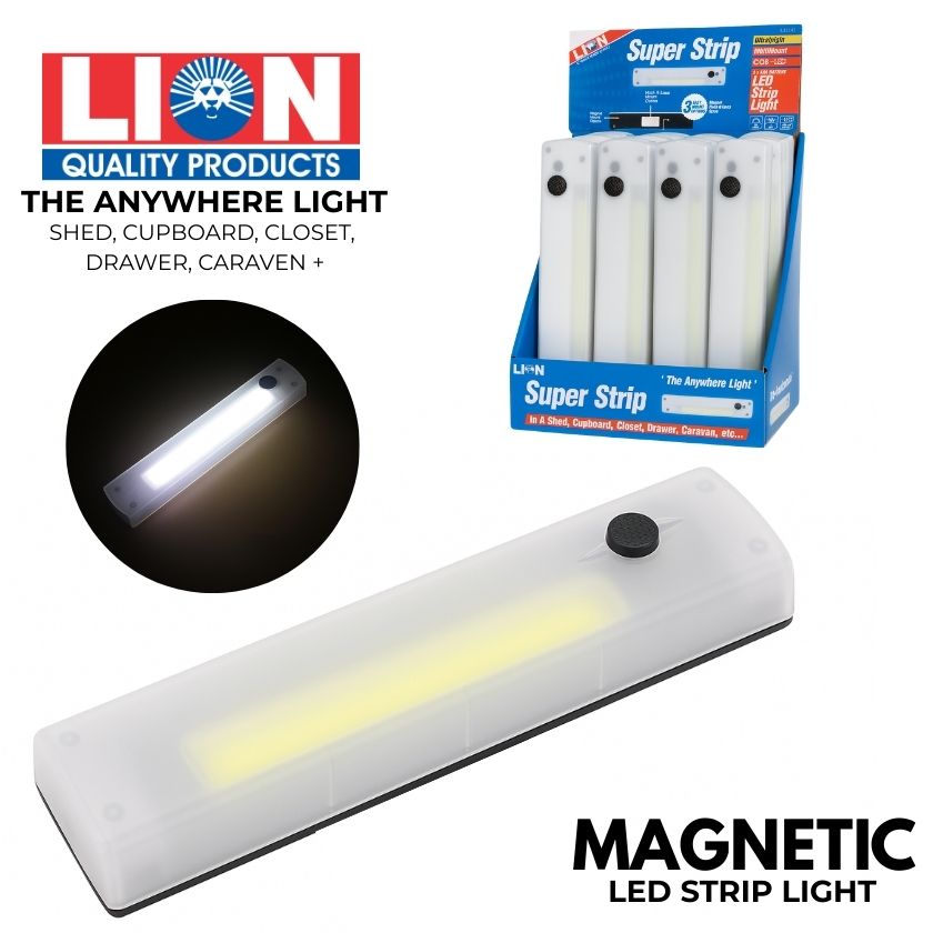 Magnetic Lion Super COB LED Strip Light – 3W, 120 Lumen, Battery Powered
