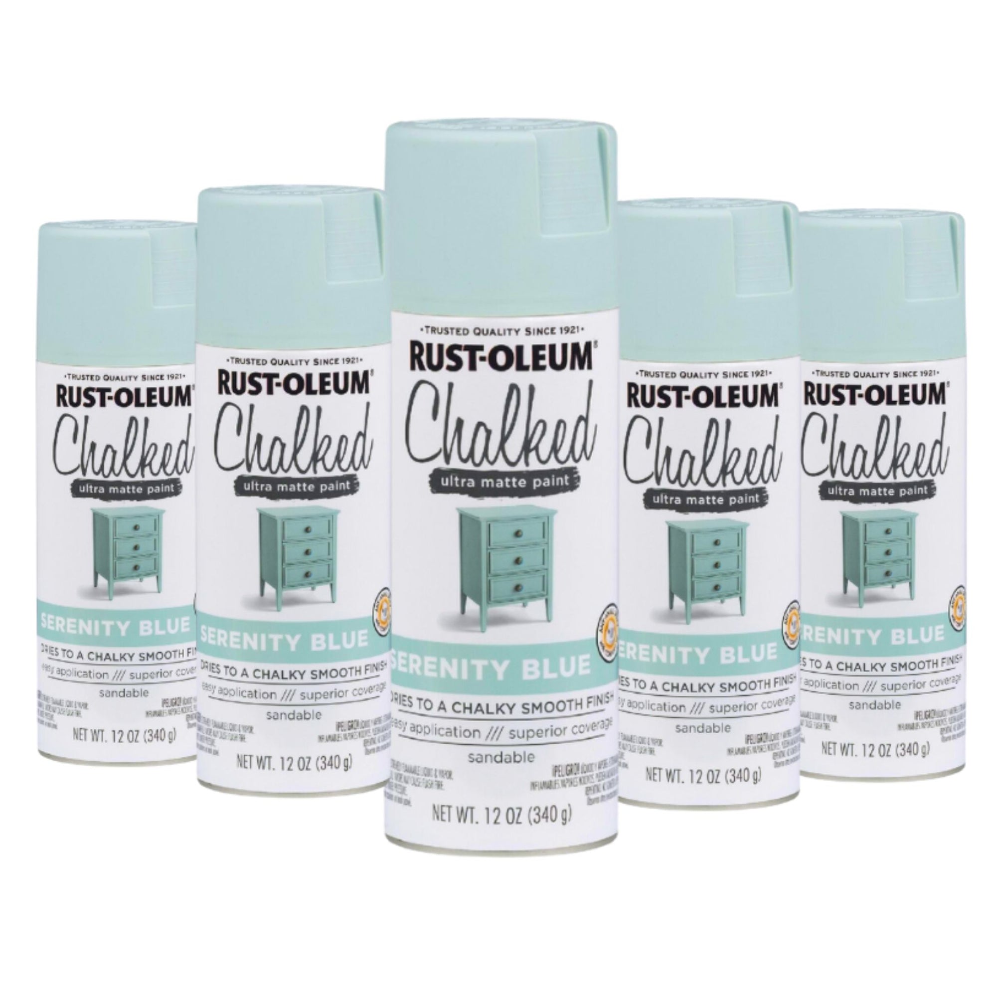 6 cans - RUSTOLEUM CHALKED PAINT Ultra Matte Paint | SERENITY BLUE - South East Clearance Centre