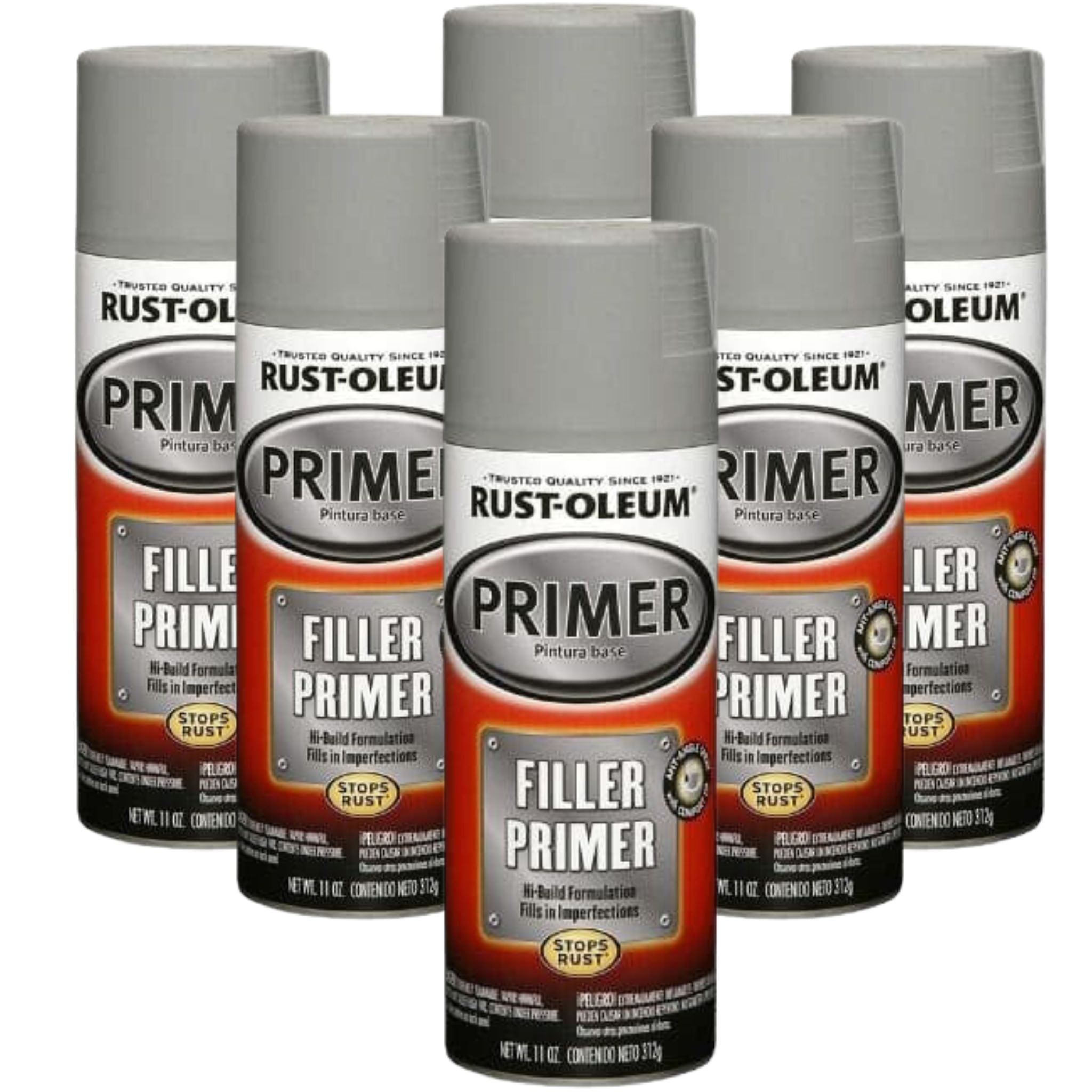 Fill Primer 6 CANS - Rust-Oleum Automotive Filler Primer 312g Spray (249279 ...
