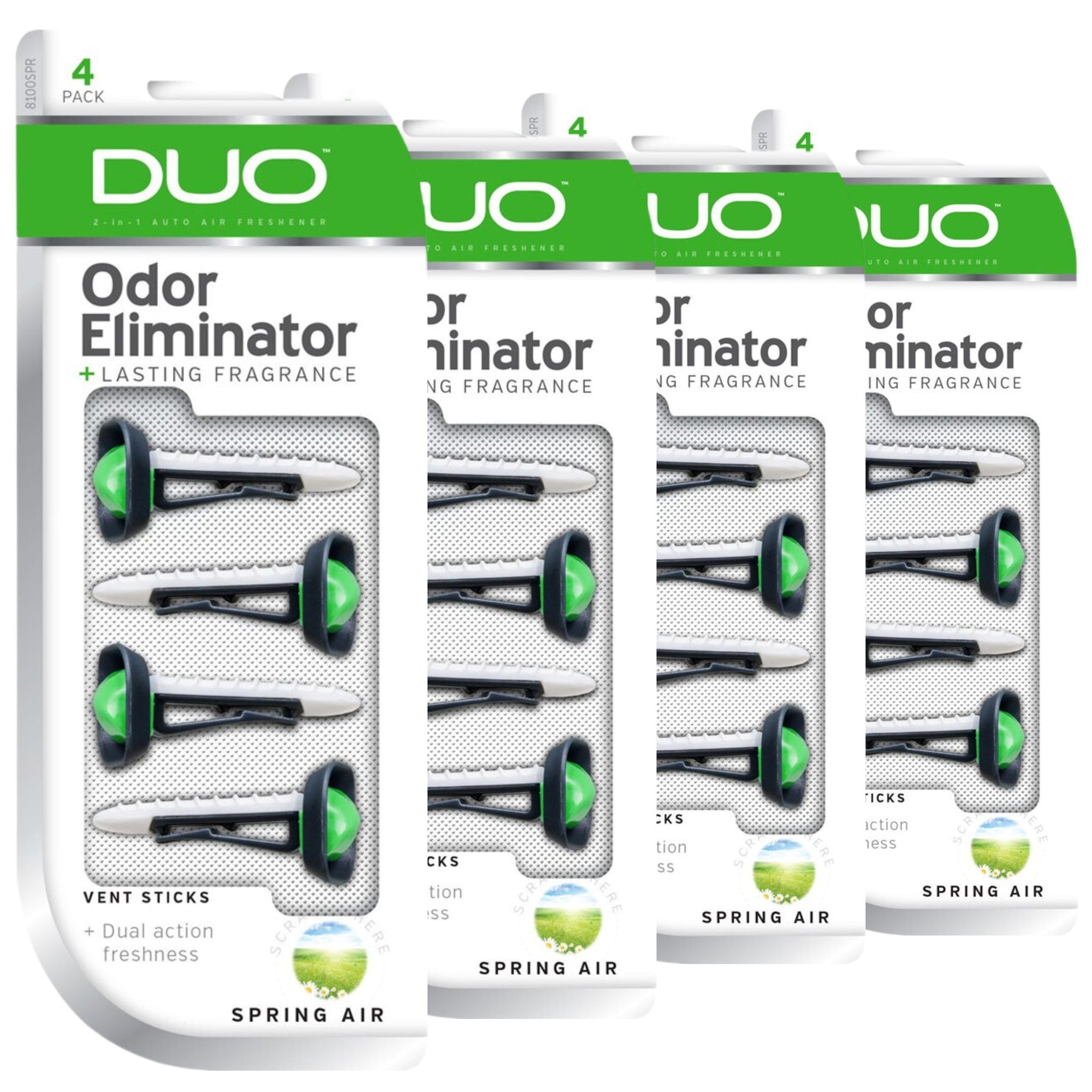 DUO Air Freshener and Odor Eliminator Vent Sticks - Spring Air - (16 Sticks) - South East Clearance Centre