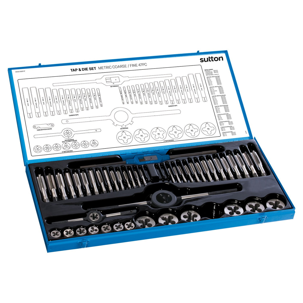 Sutton Tools - M500 Tap & Die Set 47Pce Metric/metric Fine Tca | M500mmF47