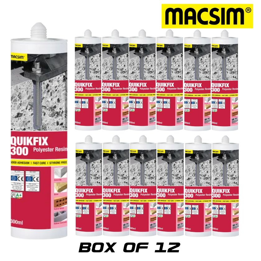 Quickfix Polyester Resin No Tap 300ml Cartridge (Box of 12) - South East Clearance Centre