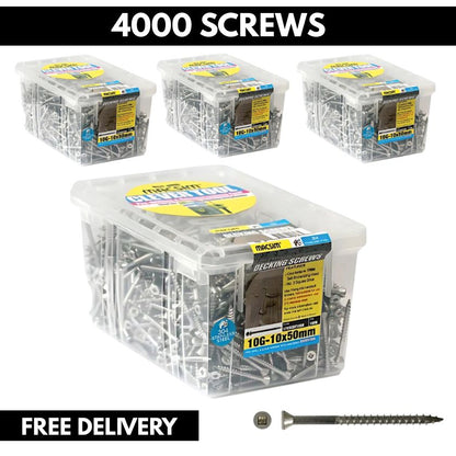 Macsim 8G X 50mm Decking Screws TRIM T17 SS304 (4000 Pack) - South East Clearance Centre