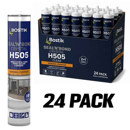 Bostik Seal ‘N’ Bond Crystal Clear Sealant & Adhesive H505 - (Box of 24) - EXP JAN 2025