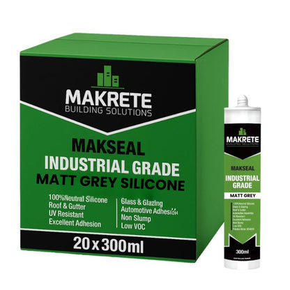 Makrete Makseal Industrial Grade Silicone – High Performance Silicone - (Box of 20) Matt Grey - South East Clearance Centre