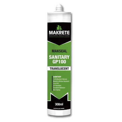 Makrete Makseal Sanitary GP100 Silicone – Premium Mould & Mildew Resistant - WHITE (Box of 20)