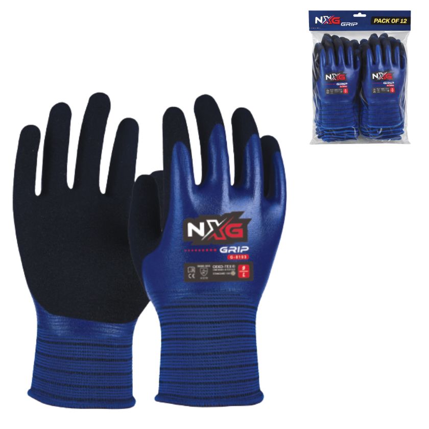 NXG Grip FC Safety Gloves G-8193 (Pack of 12) - SIZE SMALL - South East Clearance Centre