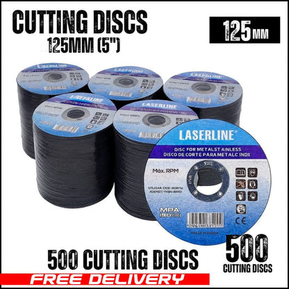 500 Pack - 125mm cutting disc for metal/stainless steel 5”