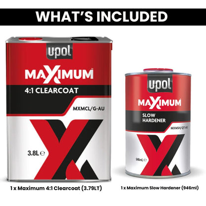 Upol Maximum 4:1 Clearcoat Kit - with Slow Hardener