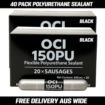 OCI 150PU FLEXIBLE POLYURETHANE SEALANT - BLACK 600ML (Box of 20) - South East Clearance Centre