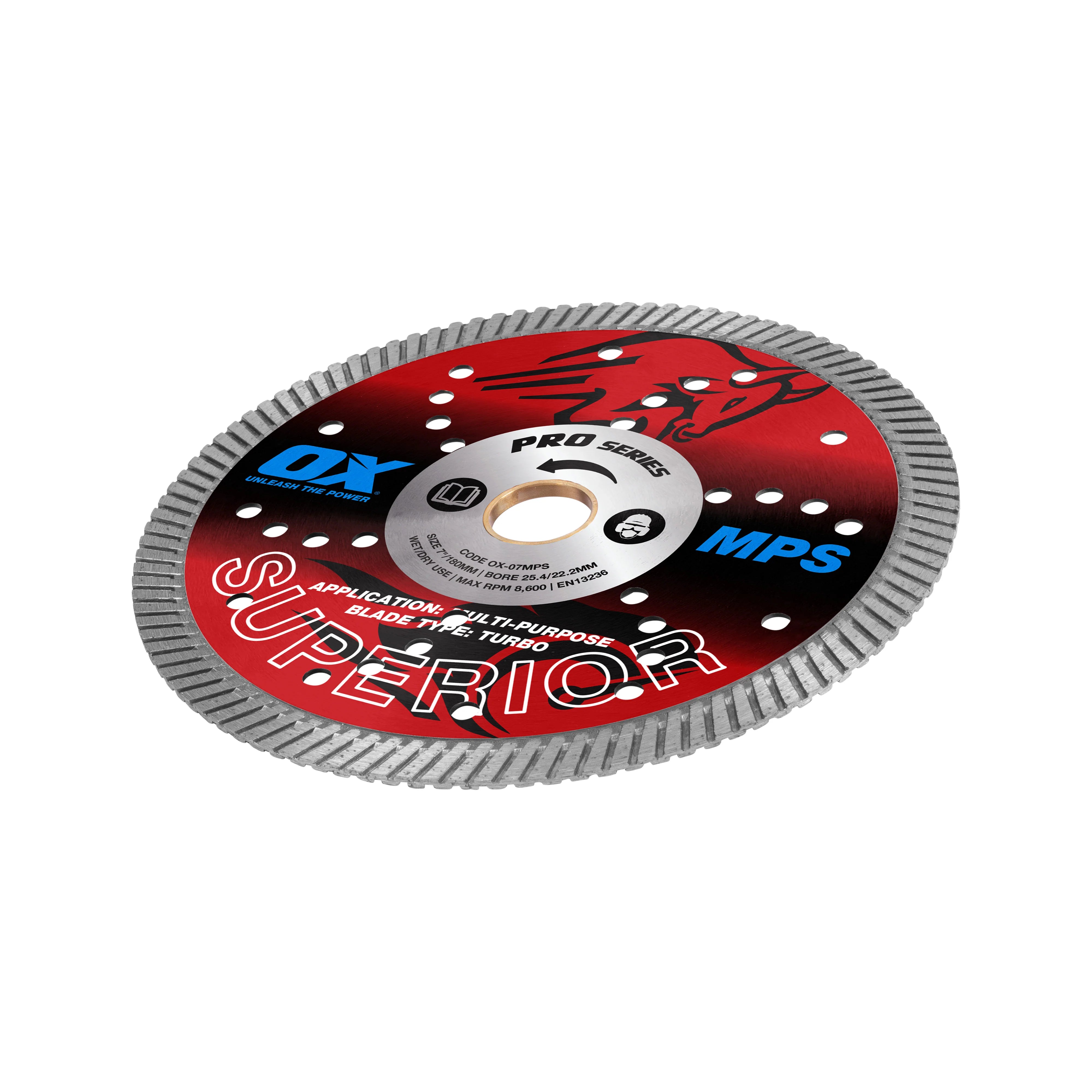 OX Tools - Pro Superior Turbo Blade 180mm - Multi-Purpose | OX-07MPS - South East Clearance Centre