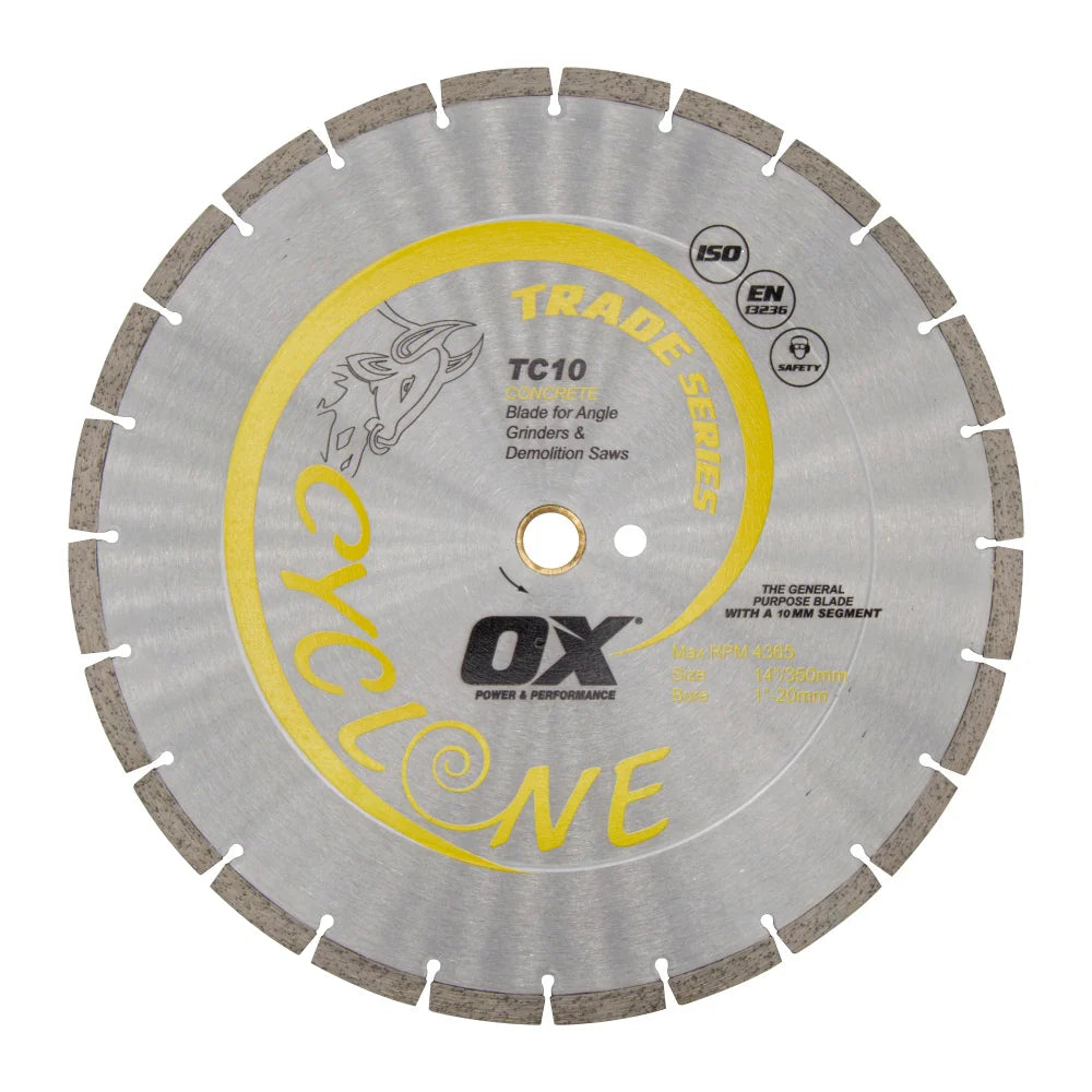 OX Tools - Premium Turbo Segmented Blade 350mm - Concrete/General Purpose | OX-TC10-14 - South East Clearance Centre