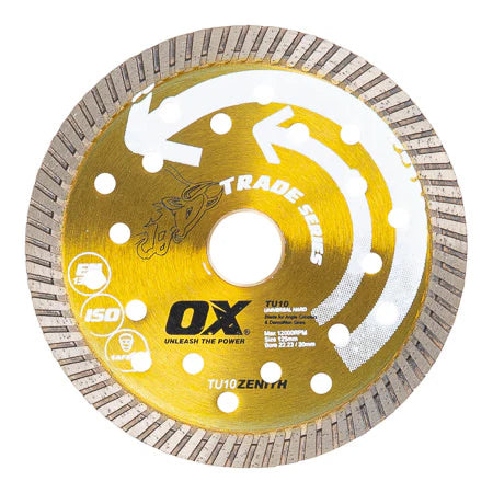OX Tools - Premium Turbo Segmented Blade 125mm - Universal/Hard | OX-TU10-5 - South East Clearance Centre