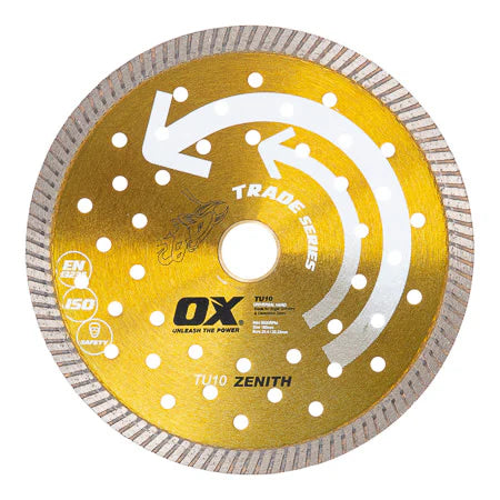 OX Tools - Premium Turbo Segmented Blade 180mm - Universal/Hard | OX-TU10-7 - South East Clearance Centre