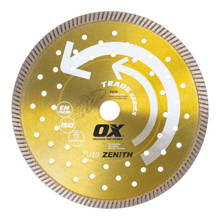 OX Tools - Premium Turbo Segmented Blade 230mm - Universal/Hard | OX-TU10-9 - South East Clearance Centre