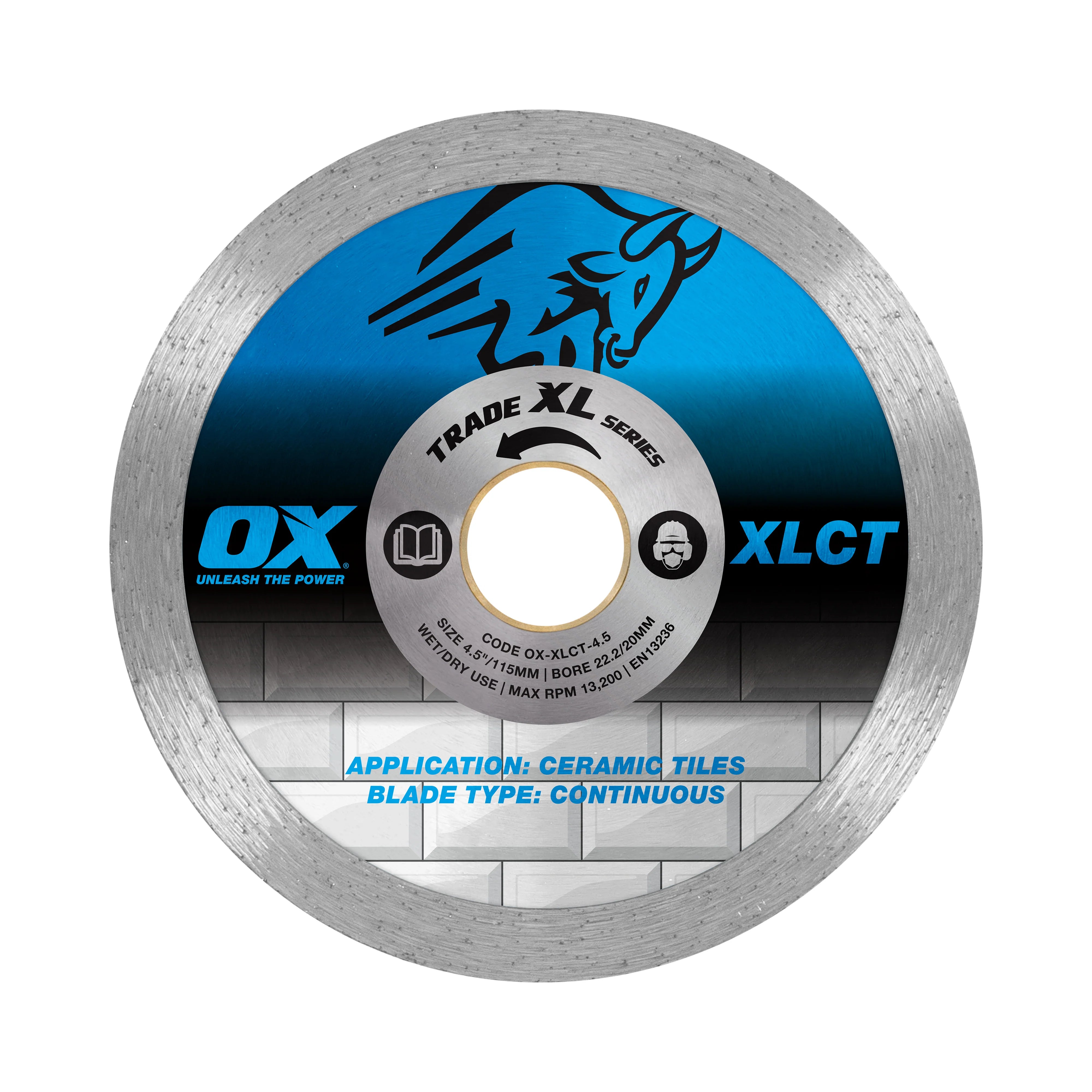OX Tools - Trade XL Continuous Diamond Blade 115mm - Ceramic Tiles | OX-XLCT-4.5