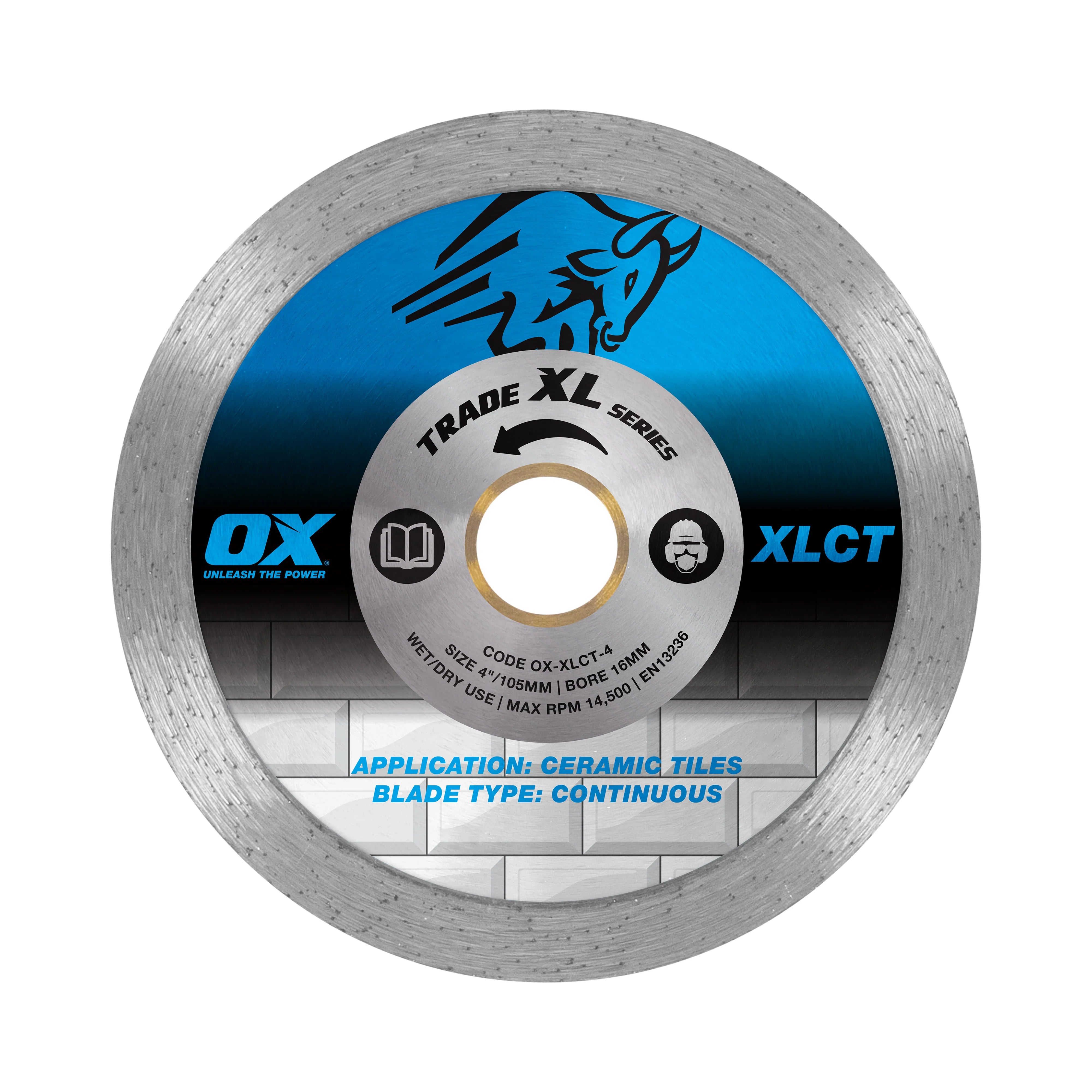 OX Tools - Trade XL Continuous Diamond Blade 105mm - Ceramic Tiles | OX-XLCT-4