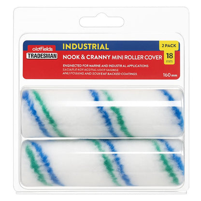(2 Pack) Oldfields Tradesman Industrial Nook & Cranny Roller Covers - 18mm Nap - South East Clearance Centre